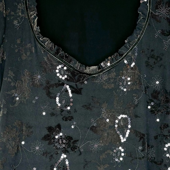 Dark grey velvet and sequin top - Picture 5 of 5